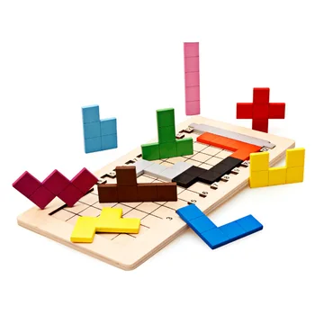 

Colorful Wooden Tangram Tetris Game Brain Teaser Puzzle Toys Baby Preschool Magination Early Educational Kids Toy Children Gift