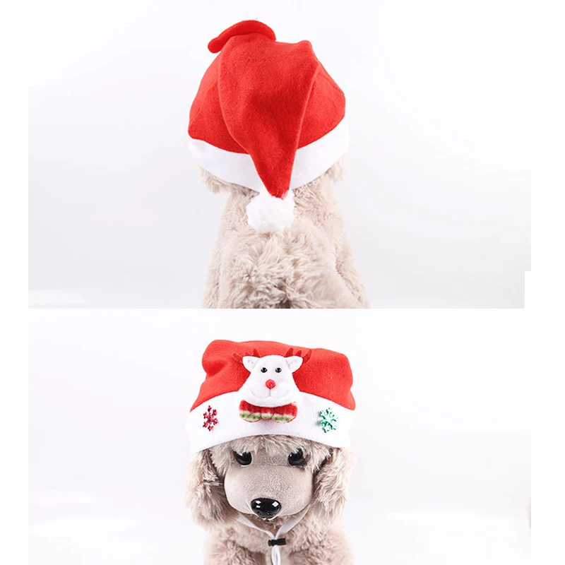 Очаровательные милые кошки собака Рождество Санта шляпа для кошек котенок щенок маленьких домашних животных красный и белый DNJ998