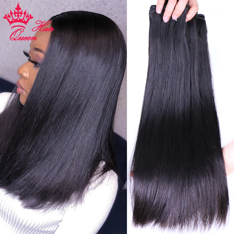 Double Drawn Bone Straight Human Hair Unprocessed Virgin Hair Top Quality Full Bundle Brazilian 100% Human Hair Weft Queen Hair