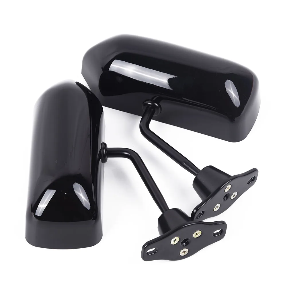 1 Pair Rear View Mirrors Car Universal Glossy Black Side Wear resistance