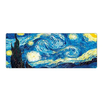 

Home Office Art Oil Painting Starry Sky Printed Mouse Pad Rubber Computer Gaming Mouse Mat Anti-slip Mousepad for PC
