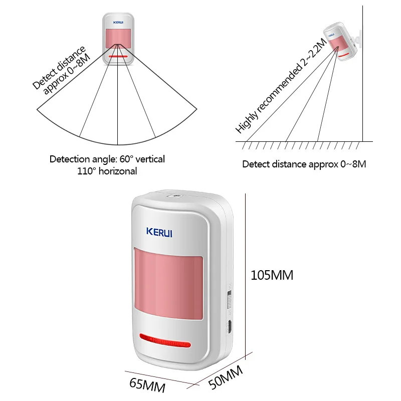 Беспроводной датчик движения Kerui 5 В USB 433 МГц|detector finder|detectordetector gsm | - Фото №1