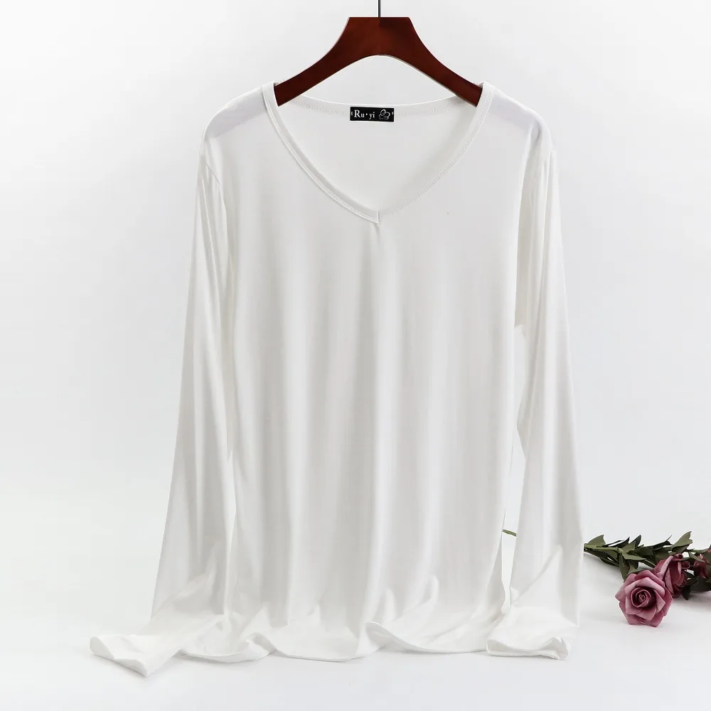 Осенняя Женская хлопковая футболка, топ с длинными рукавами, черный и белый цвета, Повседневная футболка, женские тонкие сексуальные топы, большие размеры, модная одежда