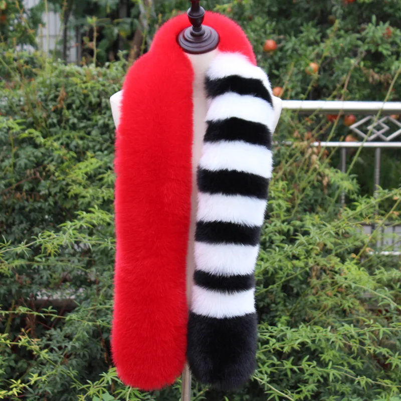 

Lady Blinger faux fur scarves long striped patchwork fur shawl winter fur pashmina stripe scarves women party fur scarves