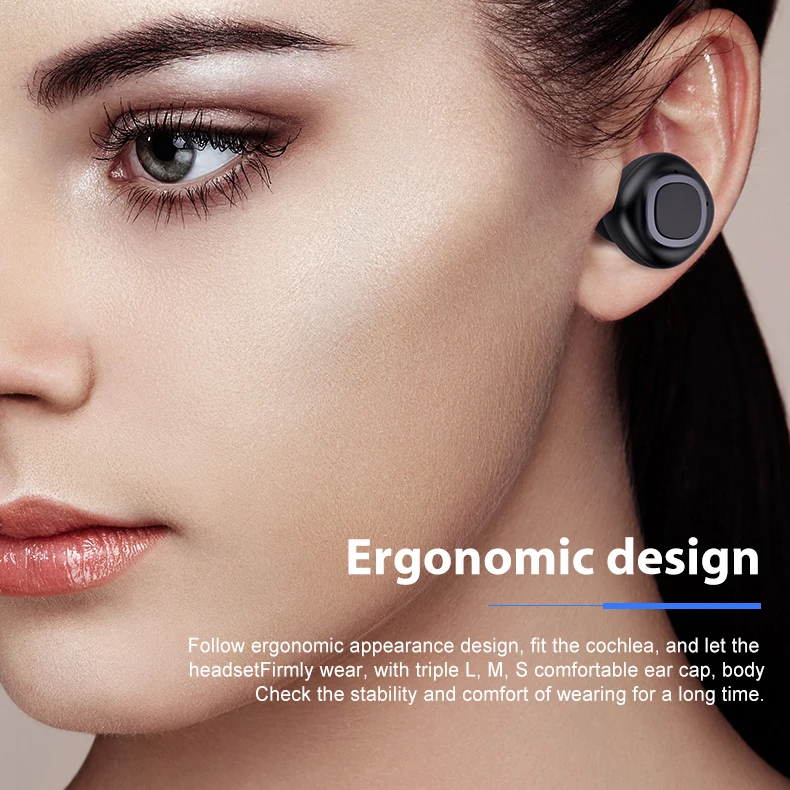 TWS Bluetooth беспроводные наушники бинауральные наушники с 2200 мАч карманным зарядным устройством наушники-вкладыши с шумоподавлением HD музыка Спортивная гарнитура