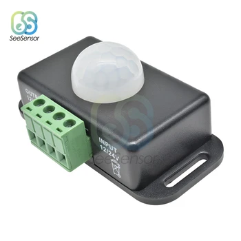 

Automatic Adjustable PIR Motion Sensor Switch IR Infrared Detector Light Switch Module for LED Strip Light Lamp DC 12V 24V 8A