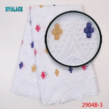 

African Dry Lace Fabric High Quality Soft African Cotton Swiss Voile Lace Fabric Embroidery For African Nigerian Wedding 2904b