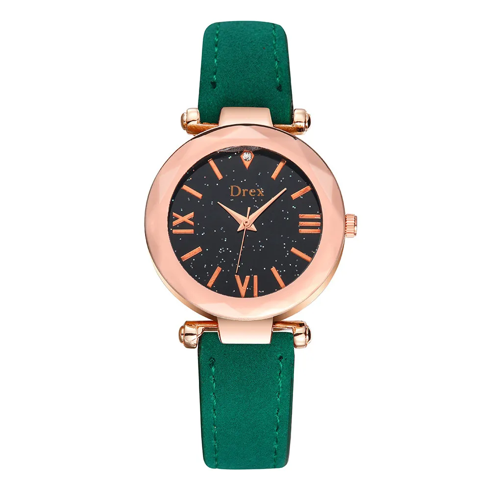 Звездные часы модные ленты цифровой циферблат кожаный ремешок кварцевые