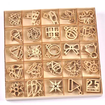 

Christmas Tree Wood Decoration Hanging Ornaments Pendant DIY Xmas Ornaments Natural Wooden Craft Snowflake Kids Gifts m2630