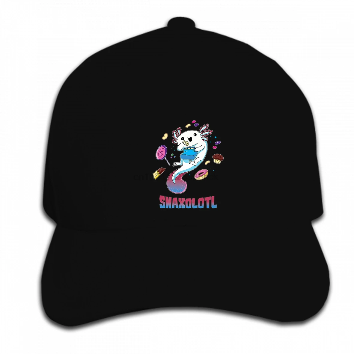 Принт бейсбольная кепка под заказ хип хоп Snaxolotl забавные Kawaii Axolotl еда Любовник подарок солнцезащитный козырек Кепка