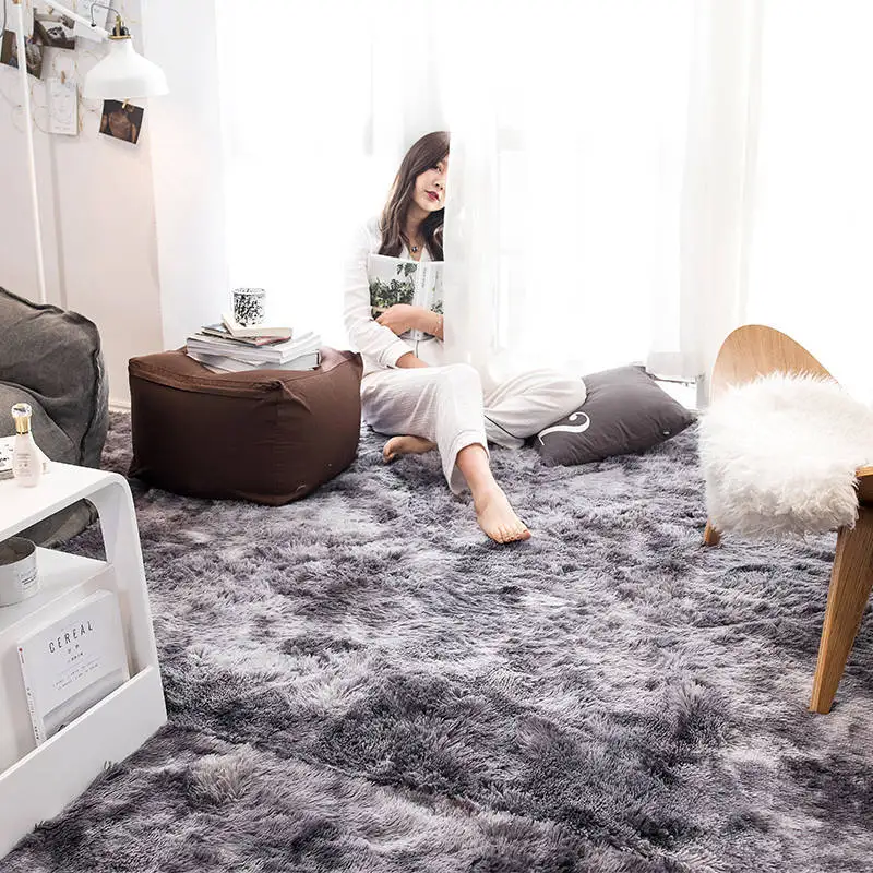 

Defilement Gradient Color Rug Living Room Teapoy Table Rug Fashion And Personality Hair-Washing Bedroom piao chuang tan Customiz