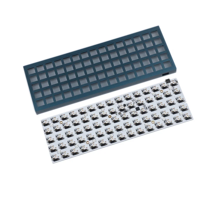 ID75 75 клавишный artholinear макет QMK анодированный алюминиевый чехол с горячей заменой типа C PCB механический комплект клавиатуры - Цвет: Black-blue