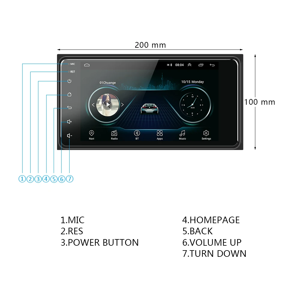 Podofo 2 din android 8.1 Universal Auto Multimedia-Player Auto Radio Stereo für Toyota VIOS CROWN C
