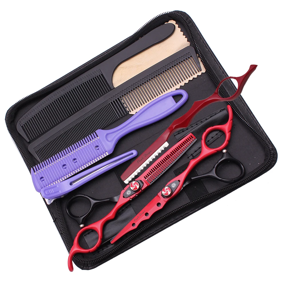 6 Inch Professional Hairdressing Hair  Scissors Barber Scissors Japan Steel Straight Thinning Hair Cutting shear kungfu 6 inch barber hair cutting scissors hairdressing professional barber hairdresser haircut scissors shear set