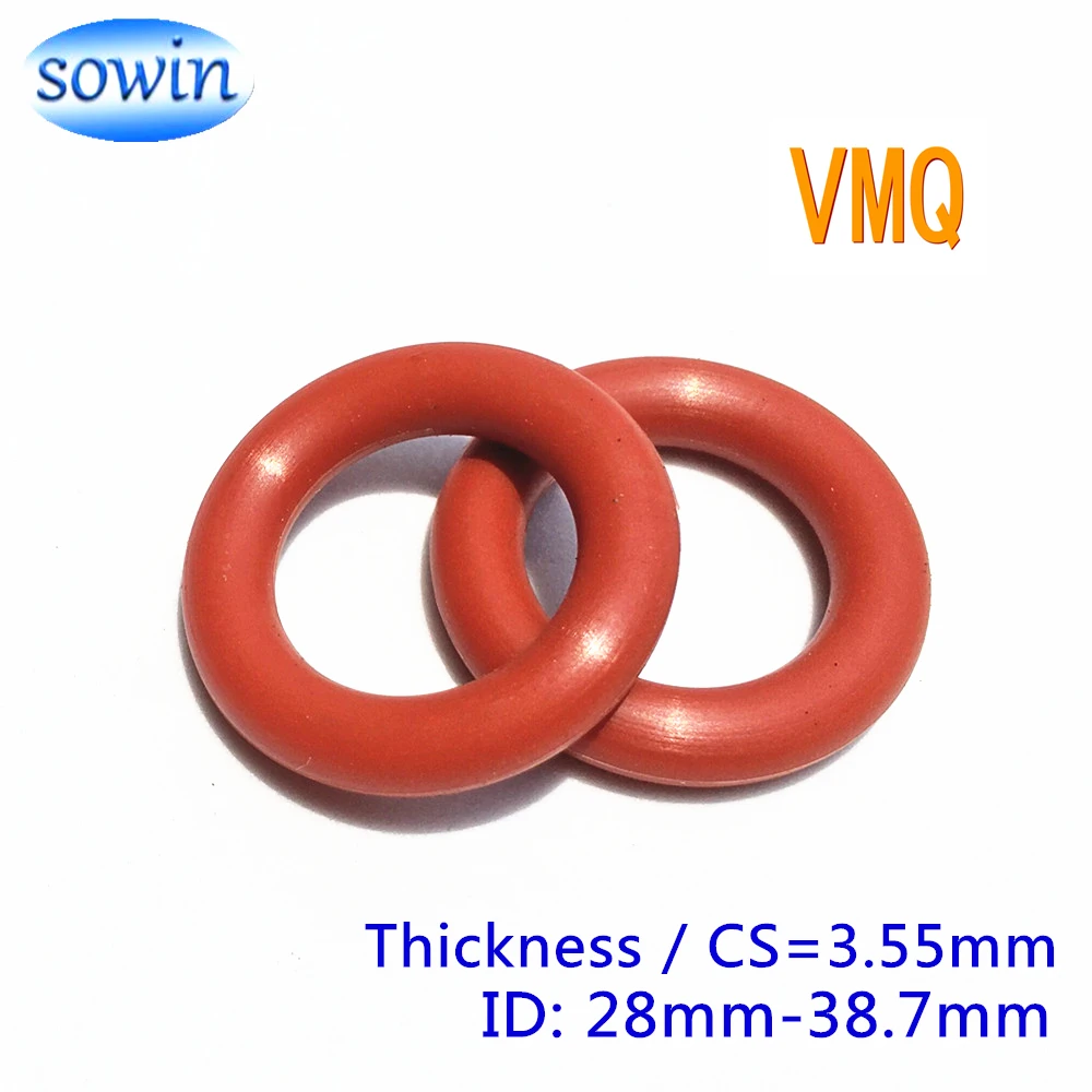 ID28 29 30 30,5 31,5 32,5 33,5 34,5 35,5 36,7 38,7 x CS 3,55 мм красный VMQ Силиконовое уплотнительное кольцо DIY кольцо уплотнения круглая прокладка резиновая шайба