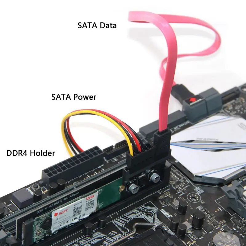 M.2 Ngff B/M-Key Sata Ssd на 22pin жесткий диск Адаптер блока печатных плат с Ddr4 черный разъем поддержка
