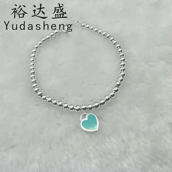 

Suitable Tif Style Bracelet 4mm Bead Classic Love Heart Shaped Enamel Glamour Women Jewelry Wholesale