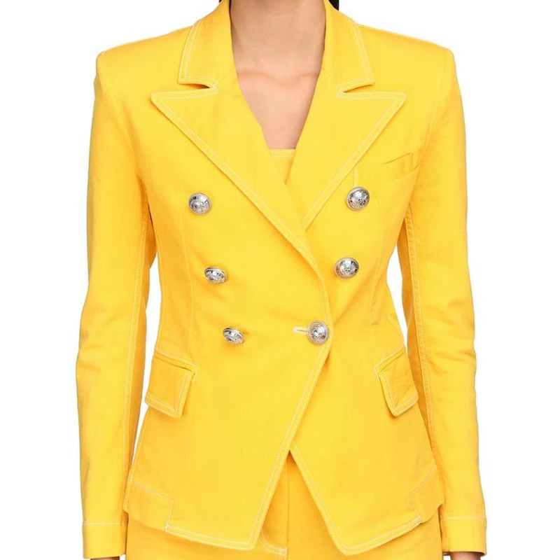 High Street 2022 Newest Designer Blazer Jacket Women's Lion Buttons