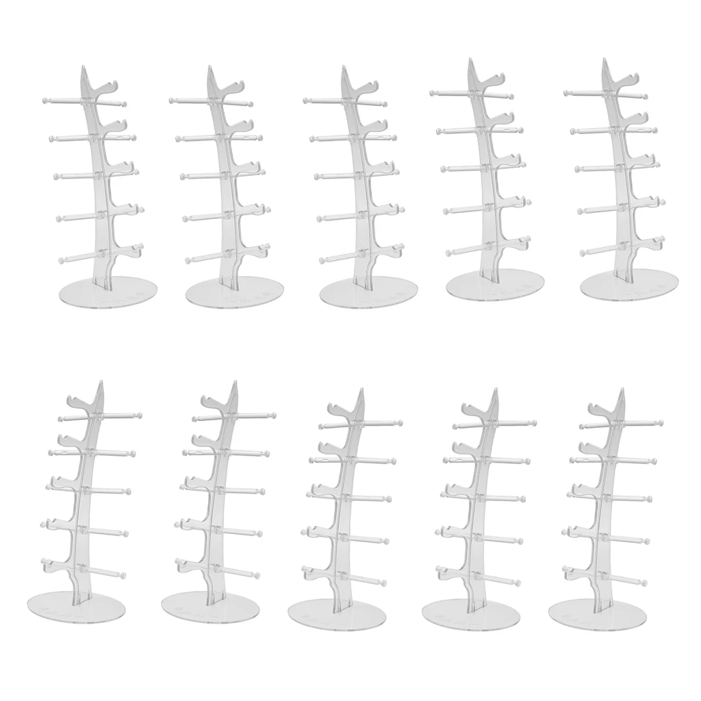 

10 Pcs Clear Acrylic Sunglasses Display Tabletop Eyewear Holder Eyeglass Collections Display Stand Rack