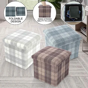 

Nordic Style Daily Folding Bag Sofas Square Car Storage Table Stool Bedroom Sitting Stool Fitting Room Furniture Storage Baskets
