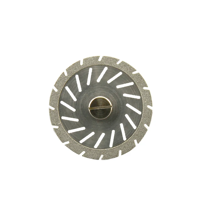 Dental Ultra-thin 0.20mm Double Sided Diamond Cutting Disc for separating polishing ceramic crown plaster or jade with mandrels J22D20