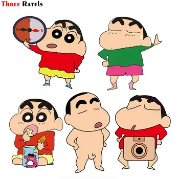 

Three Ratels FC797 cute anime Crayon Shin-Chan for school stickers auto accessories car sticker wall decal