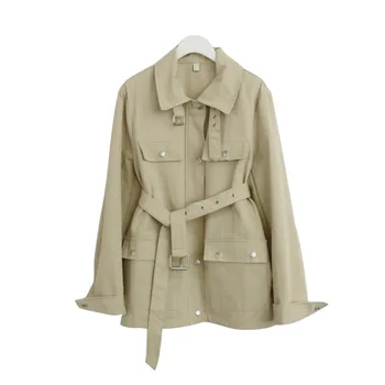 

Coats and Jackets Women New Korean Version Jacket Women The Fall Collection Waist Solid Color Women Jacket