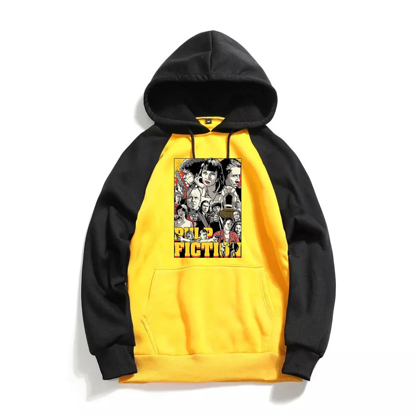

Pulp Fiction Funny Men's Autumn Hoody Sweatshirt Loose Casual Fitness Hoodies Motion Raglan Coats Harajuku clothing