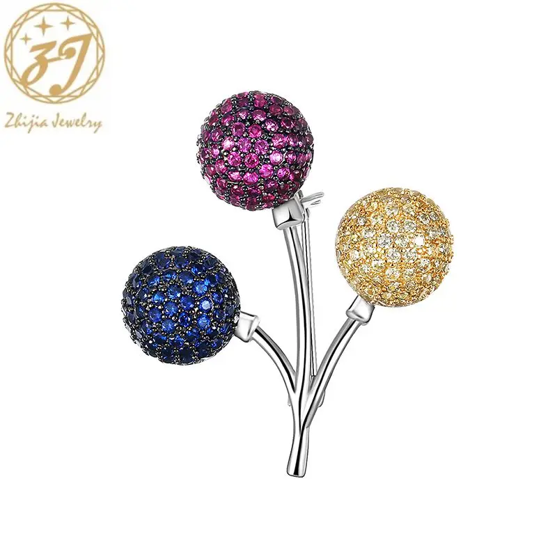 

Zhijia colorful dream wish Dandelion pins brooches jewelry dress party luxury rhinestone brooches accessories