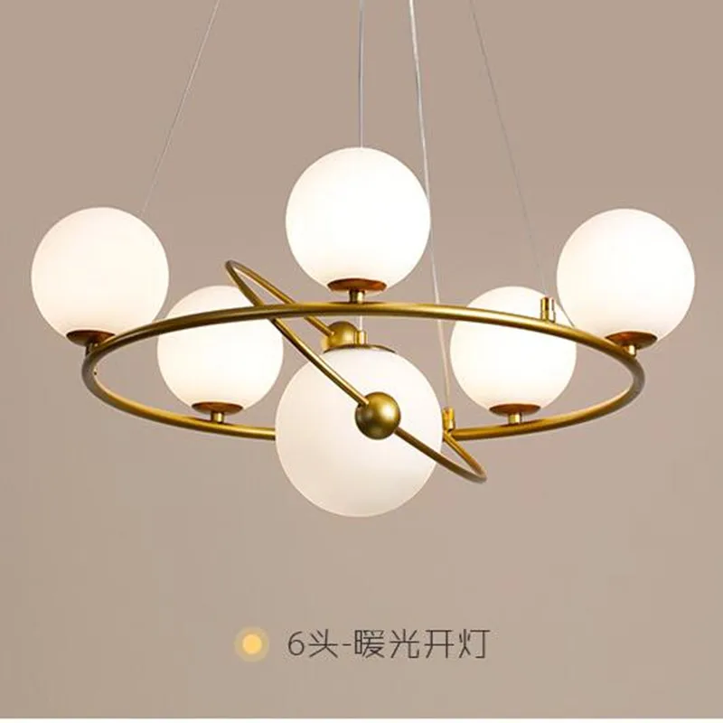 

Скандинавская светодиодная Подвесная лампа, золотой светильник со стеклянными шариками, Потолочная люстра, декоративное освещение для столовой, спальни, кухонного островка