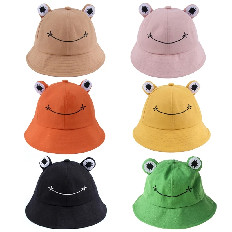 

Foldable Cotton Frog Bucket Hat Summer Sunscreen Fisherman Cap Hunting Sunhat