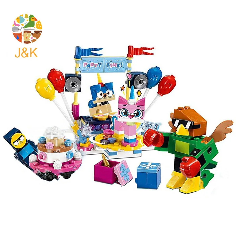 

41453 214pcs The Cartoon Colorful TV Unikitty Cat Party Time Model Building Block Brick Set Toys For Children 11017 Gift