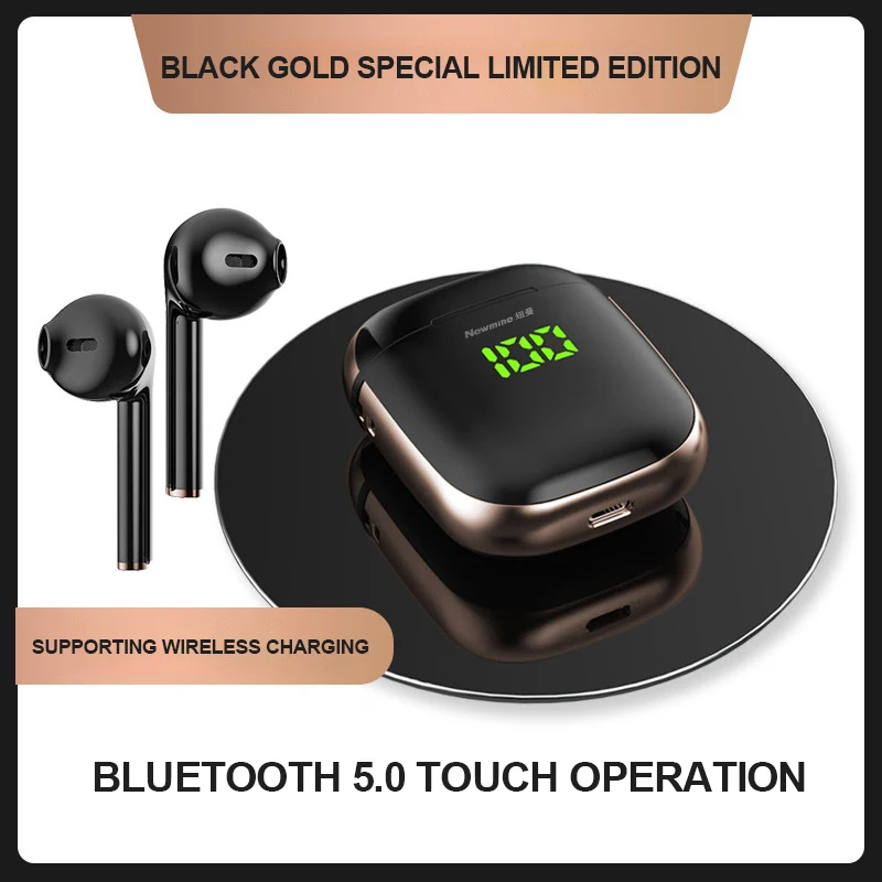 Беспроводные Bluetooth 5 0 наушники Newsmine X6 True черные портативные спортивные