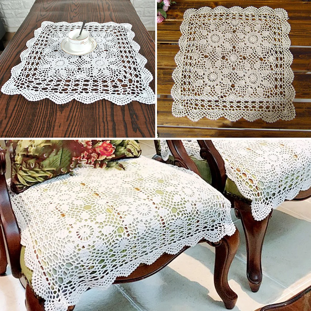 Tablecloths Crochet Square Table Cover Christmas Lace Doilies 日本製