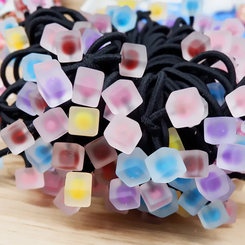 200 шт/партия DIY Простые многополимерные прозрачные резиновые резинки из бисера круглые квадратные Волосы Резинки Инструменты для укладки аксессуар HA973