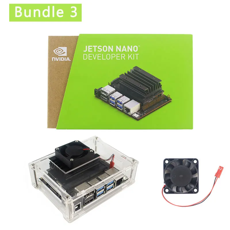 NVIDIA Jetson Nano Developer Kit Cortex-A57 1,43 ГГц 128-core Maxwell GPU Акриловый Чехол | вентилятор | адаптер питания | sd-карта | HDMI - Комплект: Комплект 3