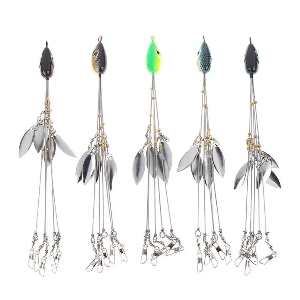 Umbrella Fishing lure Rig 5 Arms Alabama Rig Head Swimming Bait Bass Fishing Group Lure Snap Swivel Spinner, 18g