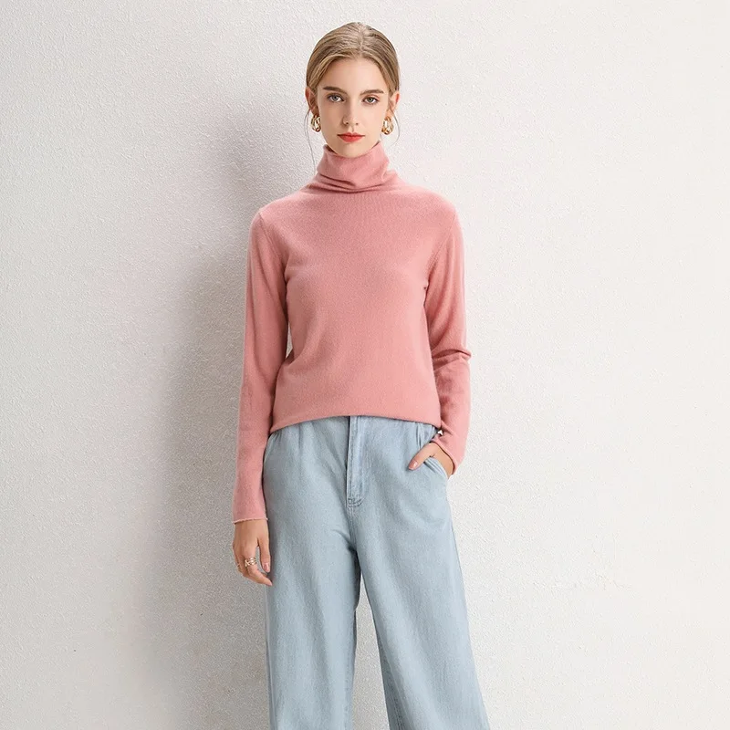 

Heap Collar Cashmere Sweater 2019 Autumn And Winter New Style Solid Color Wool Slim Fit Base Shirt Long Sleeve Pullover Warm Swe
