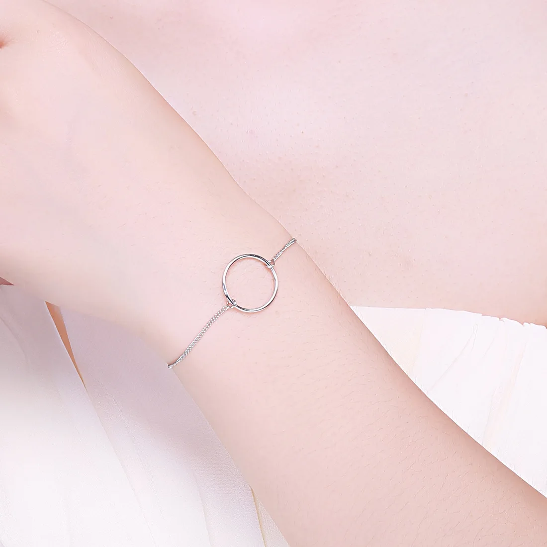 S925 Silver Simple Geometry Ring Circle Bracelets Versitile Fashion | Украшения и аксессуары