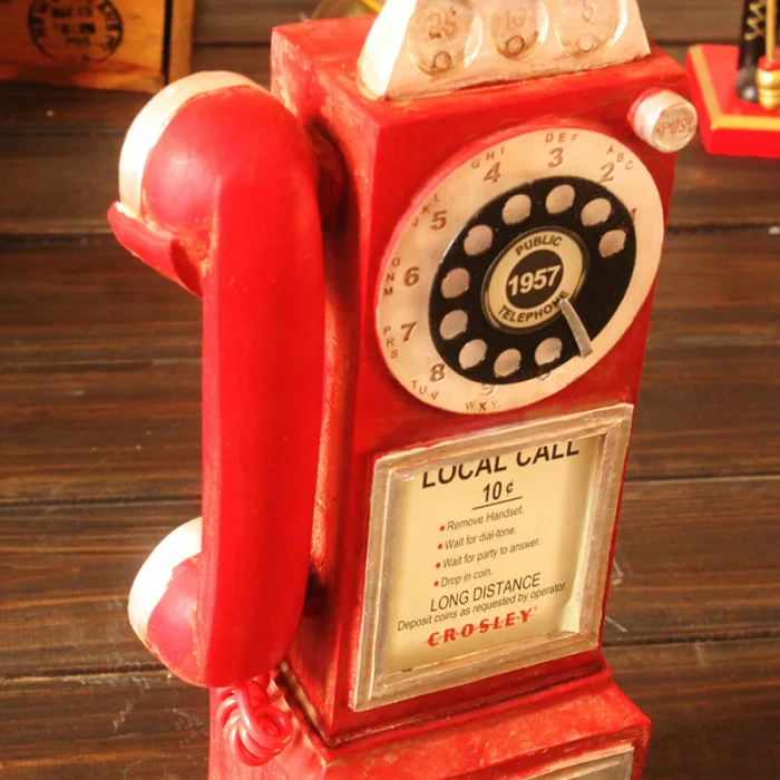 Винтажный вращающийся классический вид циферблат модель телефона Ретро будка украшение дома украшение TP899