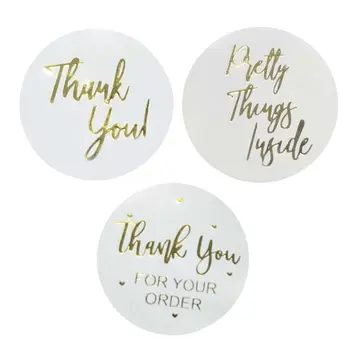 

500pcs Thank You for Your Order Stickers Gold Foil Seal Label for Small Shop Wedding Envelope Stationery Sticker