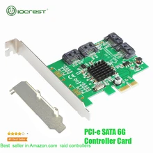 IOCREST PCI e 4 Ports 6G SATA III 3 0 controller card Marvell 88SE9215 non raid