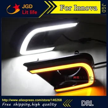 

Free shipping ! 12V 6000k LED DRL Daytime running light for Toyota INNOVA 2014 2015 fog lamp frame Fog light