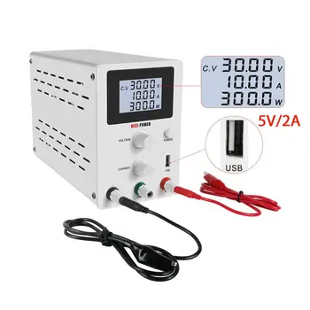 

New USB DC Laboratory 30V10A Regulated Lab Power Supply Adjustable Voltage Regulator Stabilizer Switching Bench Source