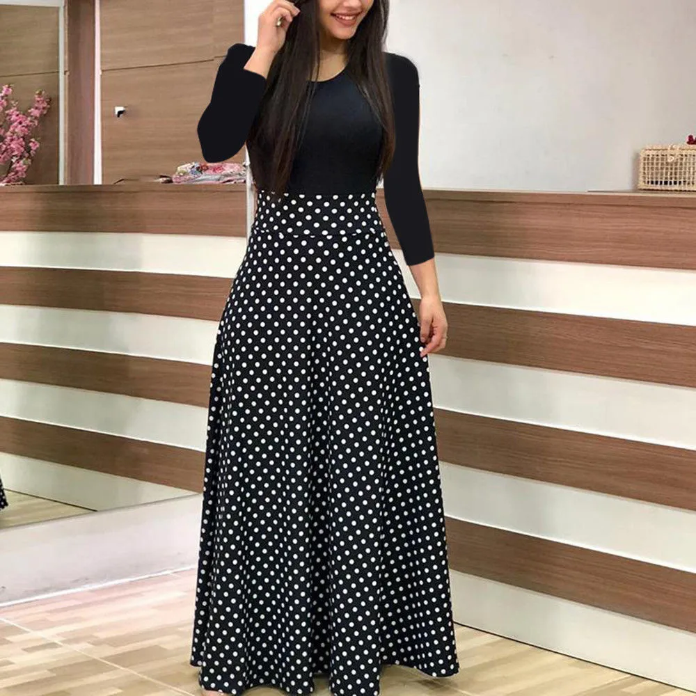 Fashion Women Dresses Long Sleeve Floral Boho Print Maxi Ladies Casual Dress Evening vestidos Prom Costume new | Женская одежда