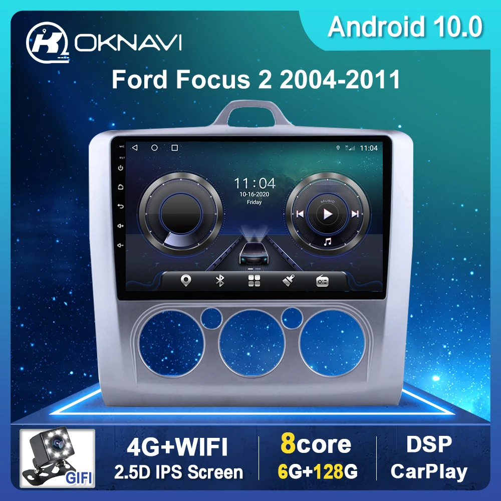 

Android 10.0 For Ford Focus 2 Exi MT 2004-2007 2008 2009 2010 2011 GPS Navigation Carplay DSP 2 Din Stereo Car Multimedia Radio