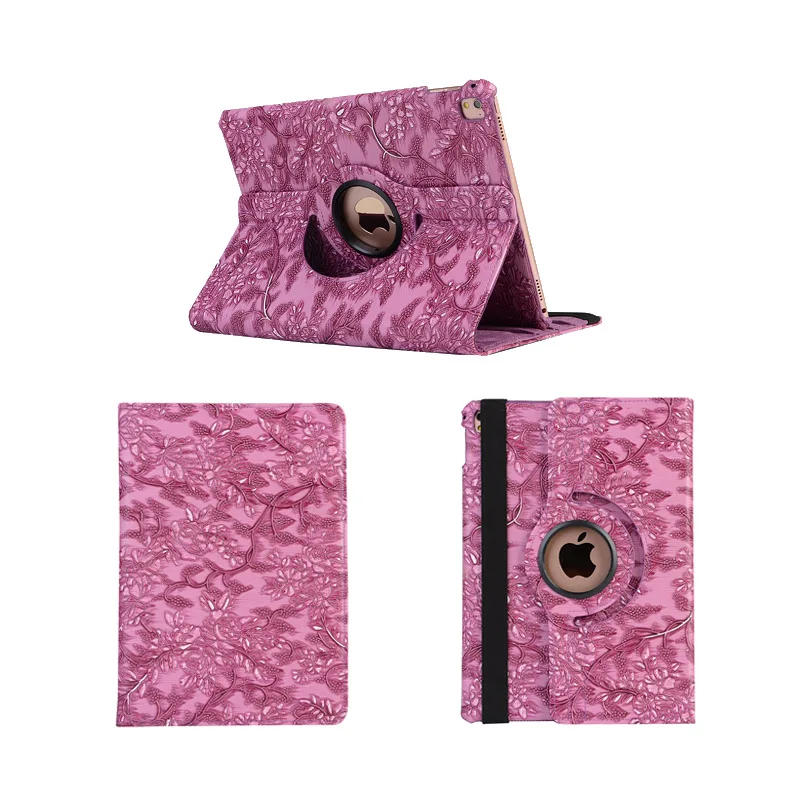 Для iPad 9,7 Чехол для iPad Air 2 Air 1 чехол 5 6 5th 6th поколения Funda 360 градусов вращающийся кожаный умный чехол - Цвет: purple-PTW