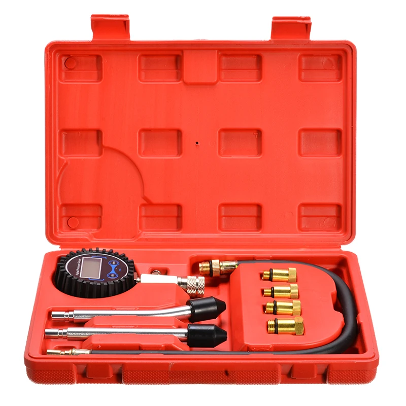 Car Motorcycle Engine Cylinder Compression Tester Pressure Gauge Tool Motor Petrol Gas Engine Cylinder Pressure Gauge