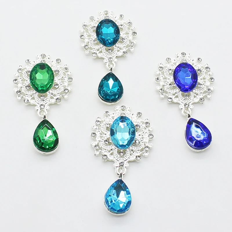 New Mix Color Cheap Pendant Metal Buttons 10Pcs/Lot 25*45mm Brooch Buttons Get TogetherRed wine Candle Party Decoration