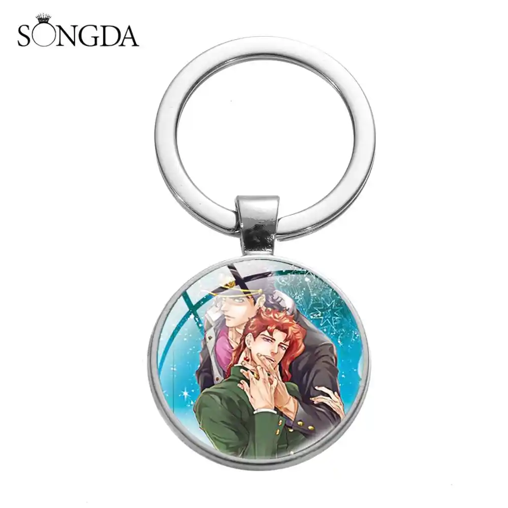 ジョジョの奇妙な冒険のためのキーホルダー 手作りの金属製の鍵リング Key Chains Aliexpress
